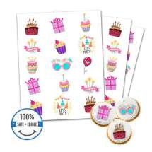 Custom Printed Cookie Toppers Cupcake Toppers -15 circles, 1.875 inch